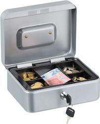 Cash Box Coins Banknotes Relaxdays 8.5 X 20 X 17 Cm Gray