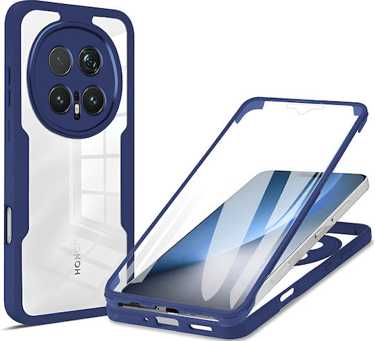 Techsuit Colorverse 360 Full Cover Silicone Set with Tempered Glass Blue for Honor Magic8 Pro