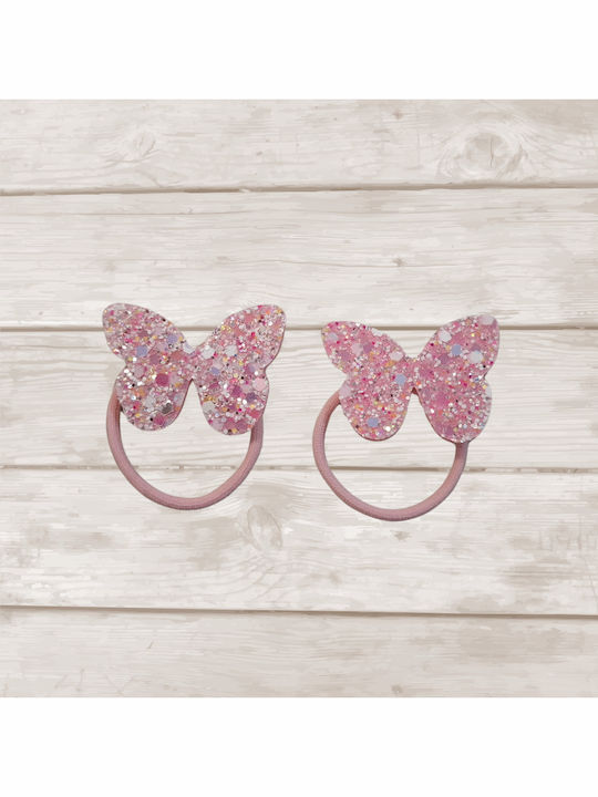 My House And Kids Set Kids Pink Hair Ties 2 Pieces