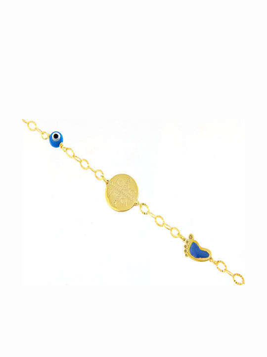 Ios Kids Bracelet Silver with Evil Eye and Stones