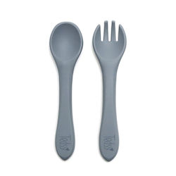 Tedsy Baby Set with Fork Made of Green Silicone 2pcs