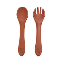 Tedsy Baby Set with Fork Made of Silicone for 6+ Months 2 Pieces