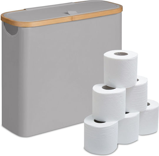 Relaxdays Stoff Papierhalter Grau