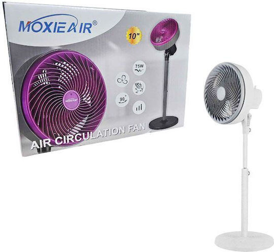 Moxie Air Ανεμιστήρας Ορθοστάτης 75W Διαμέτρου 25cm Λευκός