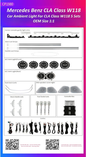 Ambient Lighting Mercedes Benz Cla Class W118 2020-2023 Oem Ambient Light Kit 1:1