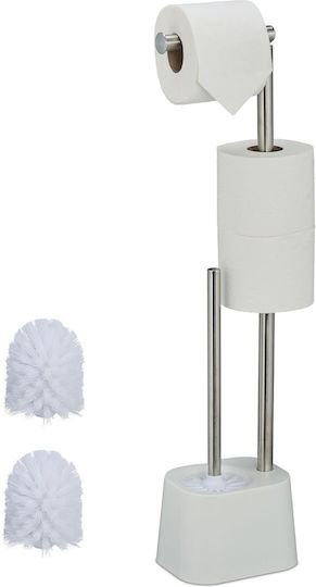 Relaxdays Set Accesorii Baie Inox Alb