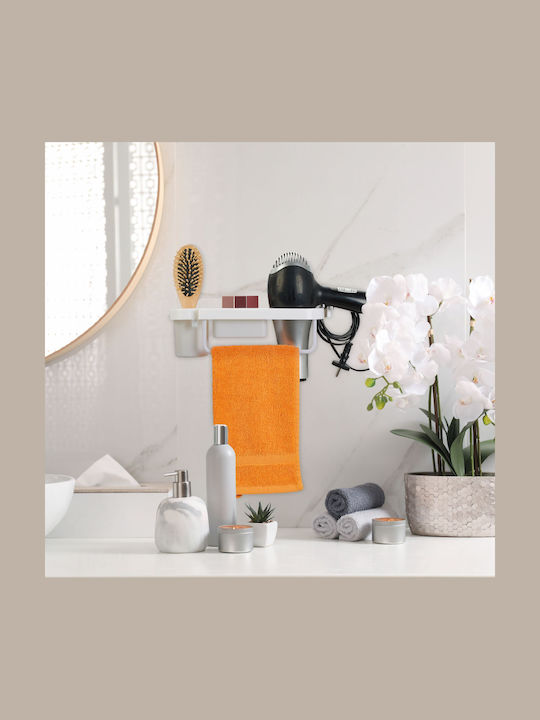 Relaxdays Raft De Baie Montat Pe Perete Plastic 30x10.5x9cm Albă