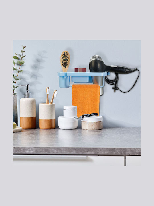 Relaxdays Wall Mounted Bathroom Shelf Plastic 30x10.5x9cm Blue
