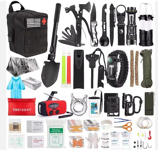 Überlebensset 42 1 Erste-Hilfe-Set Radio Handkurbel Solarladung – Taktisches Notfallset Camping Wandern 35-24707