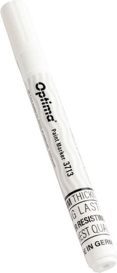 Markere Vopsea Optima Paint Marker 3713 Vârf Rotund 2.0mm Grosime Scriere 1-2mm Alb