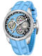 Herrenuhr Automatisch mit Blauem Gummiarmband PD-YS022-Light-Blue