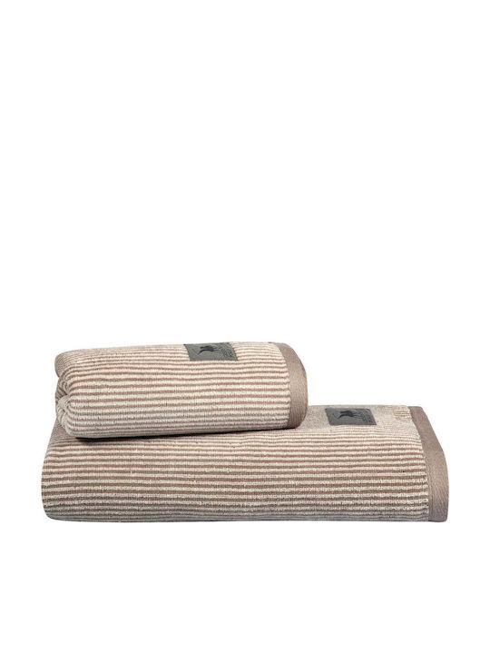 Greenwich Polo Club Πετσέτα Προσώπου Loft 4140 50x90εκ. Beige Βάρους 550gr/m²