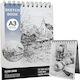 Roza Sketchbook A3 160gsm Spiral Sketch Pad 48 Pages Blue For Pencil & Markers