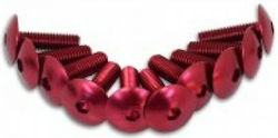 Aluminum Bolts 6x20mm Red 10pcs Set China