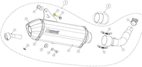 Ροδέλα Akra P-dr4 Akrapovic P-dr4