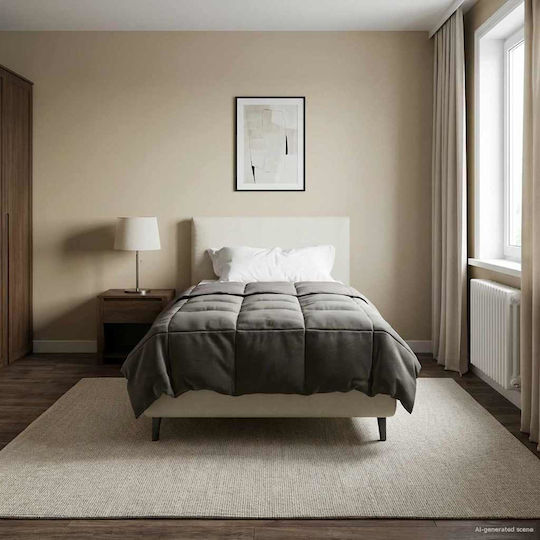 vidaXL Single Duvet Cover 140x220 Light Gray