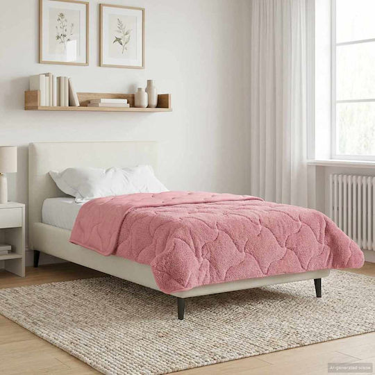 vidaXL Single Duvet Cover 155x200 Pink