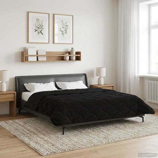 vidaXL Плик За Завивка Двойна 200x220 Черен
