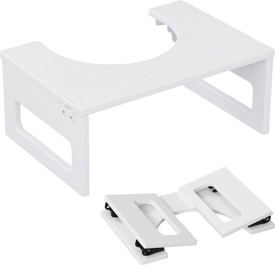 Scaun De Toaletă Relaxdays 43 X 27,5 X 18 Cm Pliabil Bambus Alb