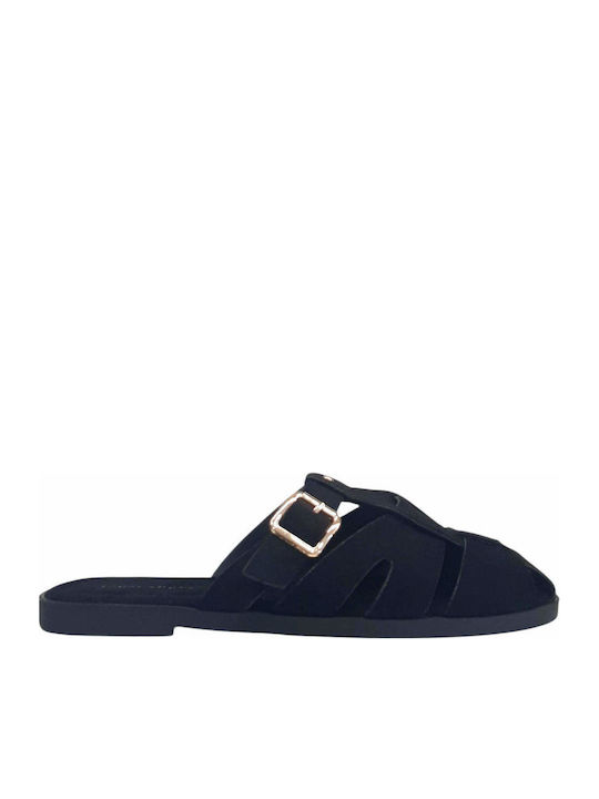 Ideal Shoes Women's Flat Sandals Black