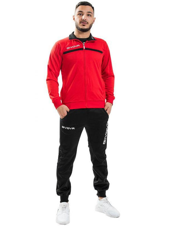 Tuta Σετ Φόρμας Γυαλιστερό με Λάστιχο Red/black