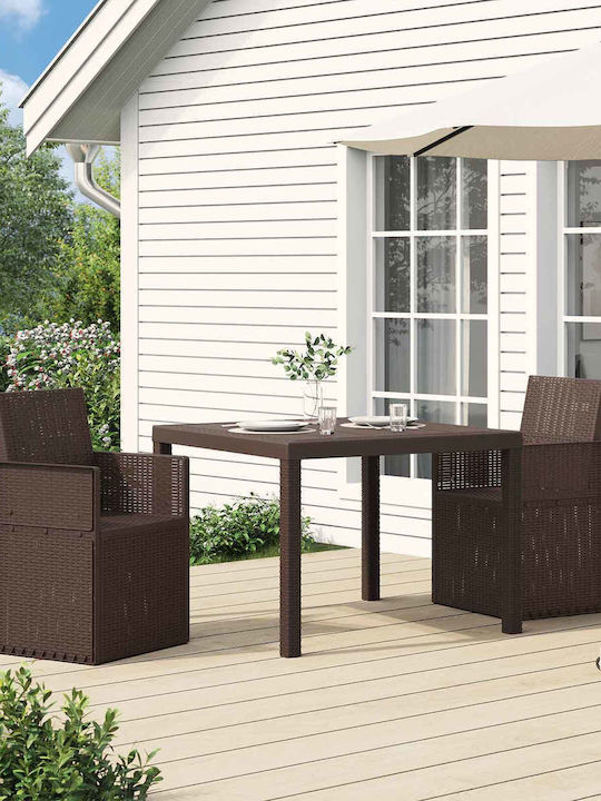 vidaXL Outdoor Chair Polypropylene Brown with C...