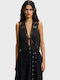 Damen Bluse Baumwolle Schwarz
