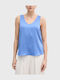 Women's Sleeveless Top with V-Neck Blue