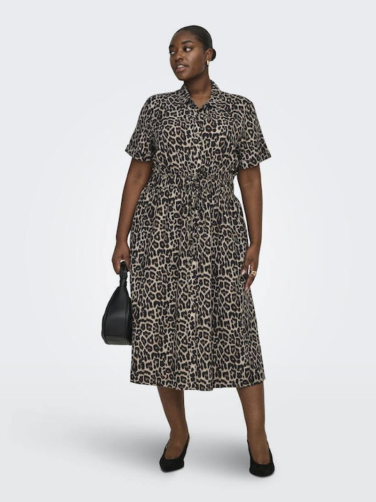 Summer Midi Shirt Dress Black