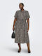 Summer Midi Shirt Dress Black