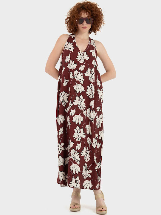 Vero Moda Καλοκαιρινό Maxi Φόρεμα Bordeaux
