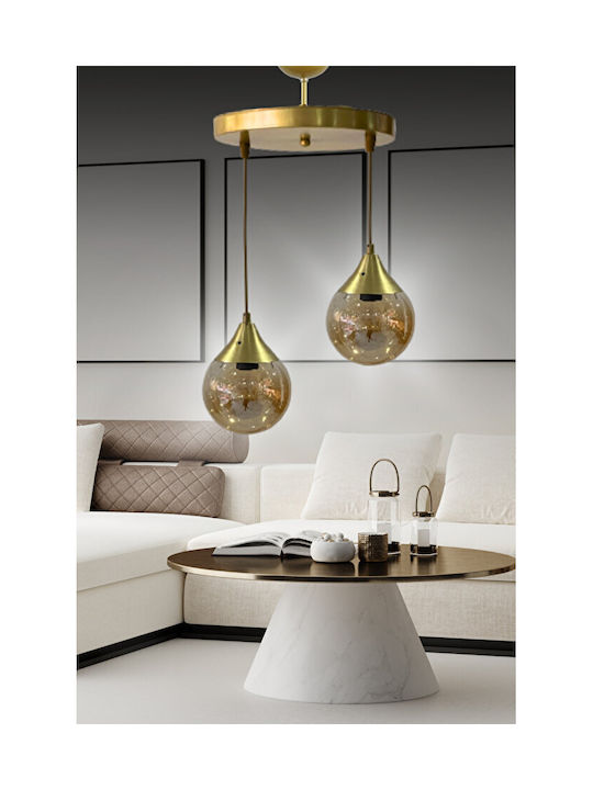 SteweHome Deckenleuchte Globe Pefko Gold 25x70 cm