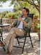 Outdoor Aluminum Chair Matt Black 56x65x103.5cm