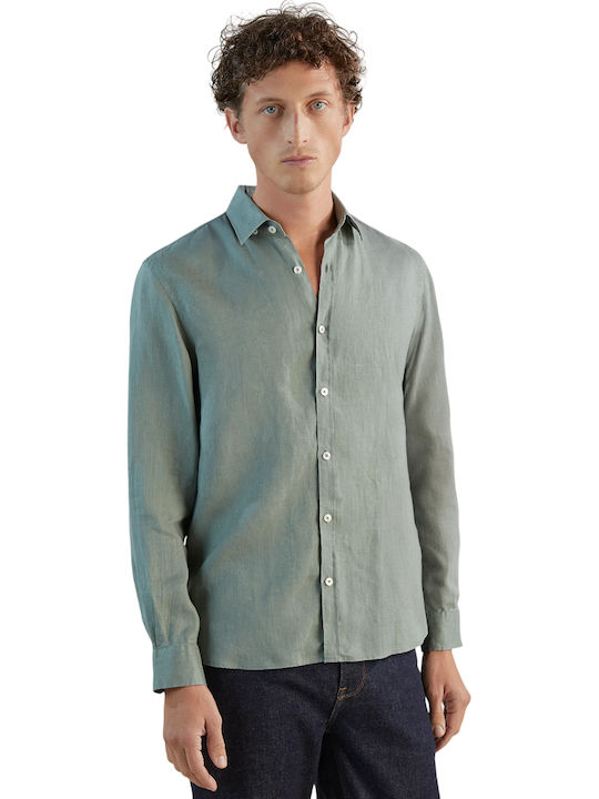 Long Sleeve Linen Green Shirt