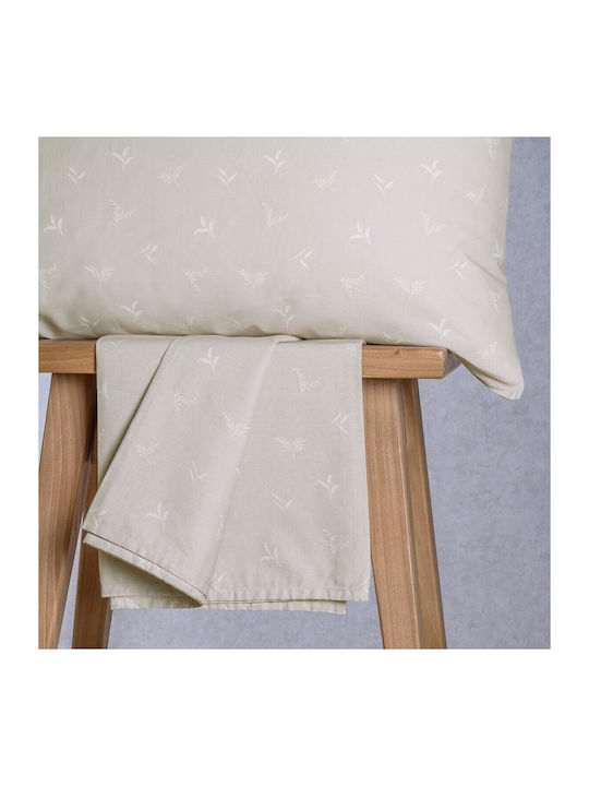 24home.gr Ultra Set Double Bed Sheets With Rubber Hugger 160x200+32cm Beige 4 Pieces