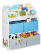 Relaxdays Система за Съхранение на Играчки от Текстил Син 98x82.5x30см