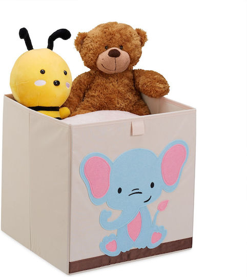 Relaxdays Foldable Fabric Gray Toy Storage Box 33x33x33cm