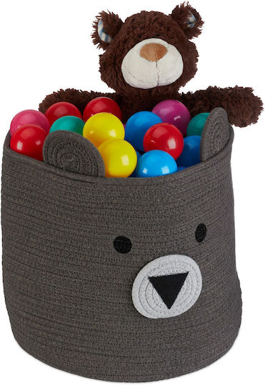 Relaxdays Children's Foldable Brown Fabric Laundry Basket 32x33cm