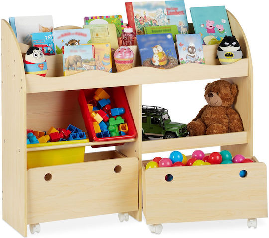Kinder Bücherregal Boden Kunststoff Braune 108x29x88cm