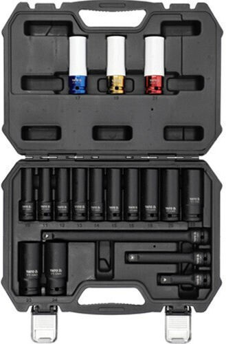 Pneumatic Hexagon Long Sockets with 1/2" Frame Host Set 19 Pieces