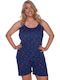 Comfort Summer Women's Cotton Blue Pyjama Set