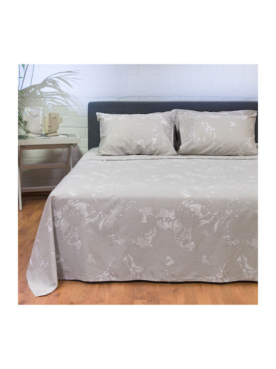 Naf Naf Diamond Σετ Σεντόνια Υπέρδιπλα με Λάστιχο 160x200+35εκ. Amethyst Beige (4τμχ)