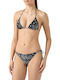 Virgo Bikini Slip με Κορδονάκια Λευκο- Μαυρο