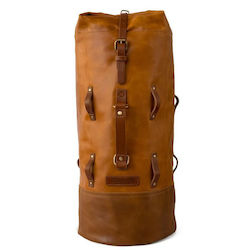 Σακος Ρολο Δερματινος Military Duffel Tan Trip Machine