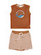 Kids Clothing Set with Shorts Summer 2 Pieces Ocean World Brown