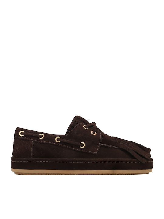 Haralas Γυναικεία Loafers σε Καφέ Χρώμα