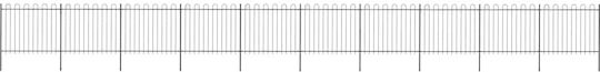 vidaXL Garden Top Metallic Fence Panel in Black Color