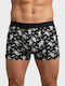 Herren Boxershorts Schwarz mit Mustern