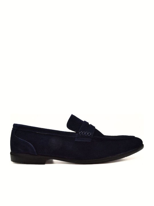Suede Men's Loafers in Blue Colour