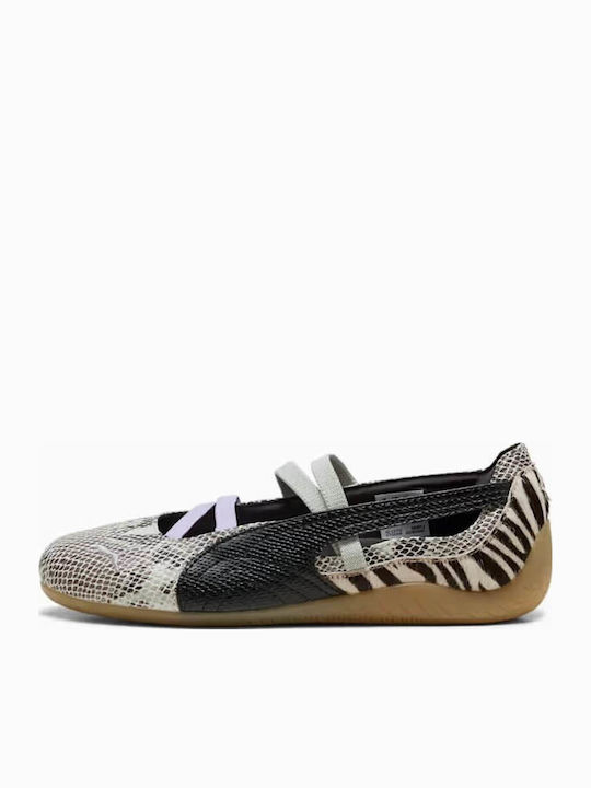 Speedcat Leather Women's Ballerina Shoes in Black Colour